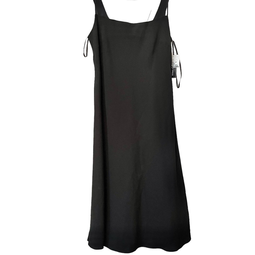 Jones New York Black Midi Slip Dress with Adjustable Straps